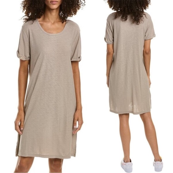 James Perse Standard Roll-Sleeve T-Shirt Dress 1 Small - Picture 1 of 12